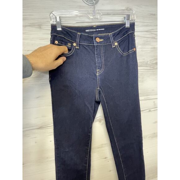 INC Denim Jeans Womens 2 Dark Blue Mid Rise Skinny Stretch Classic Style Pants - Picture 4 of 16